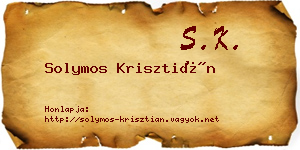 Solymos Krisztián névjegykártya
